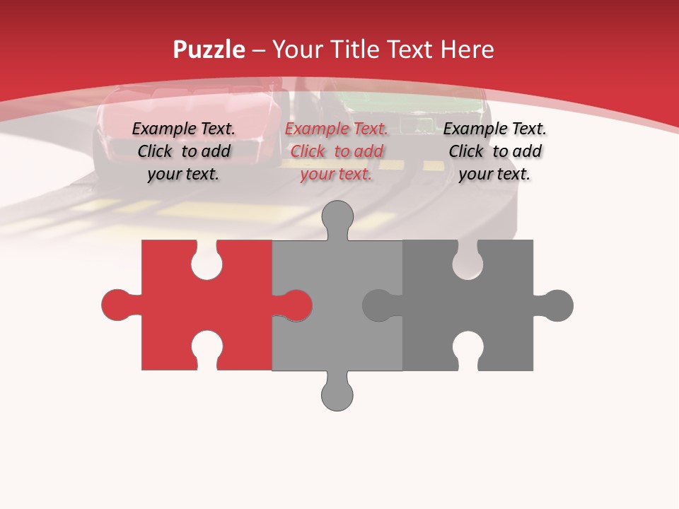 Sports Car Race Track Slot Cars PowerPoint Template