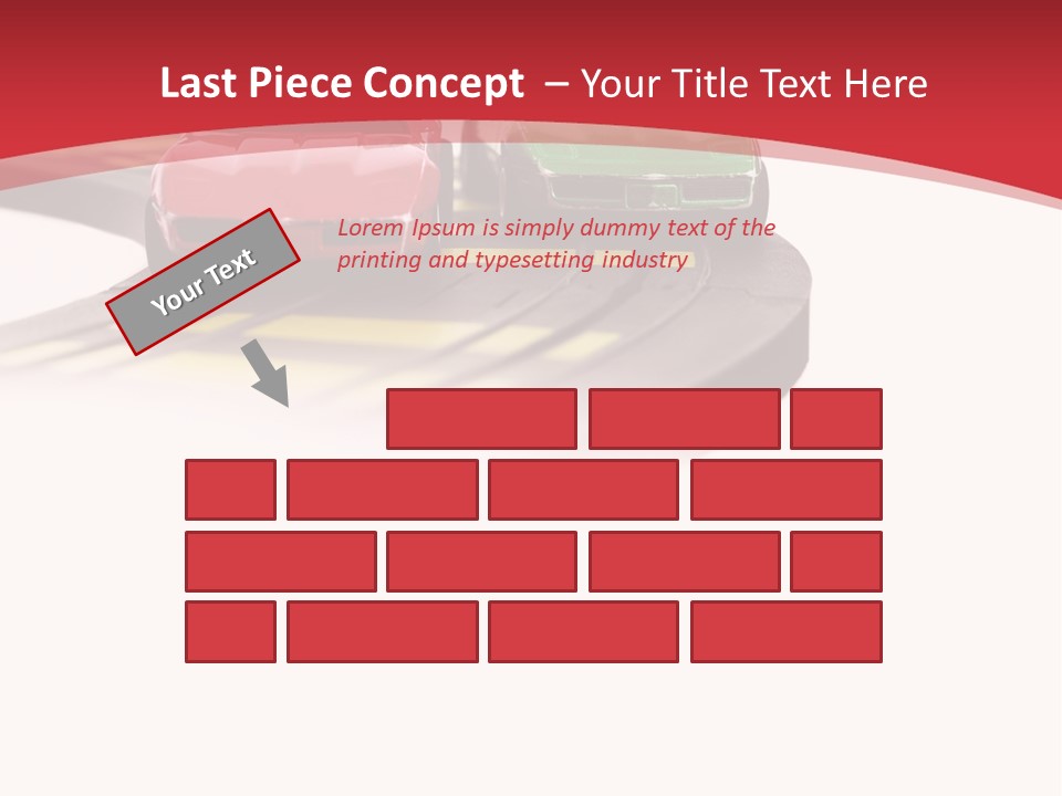 Sports Car Race Track Slot Cars PowerPoint Template