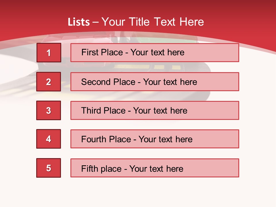Sports Car Race Track Slot Cars PowerPoint Template