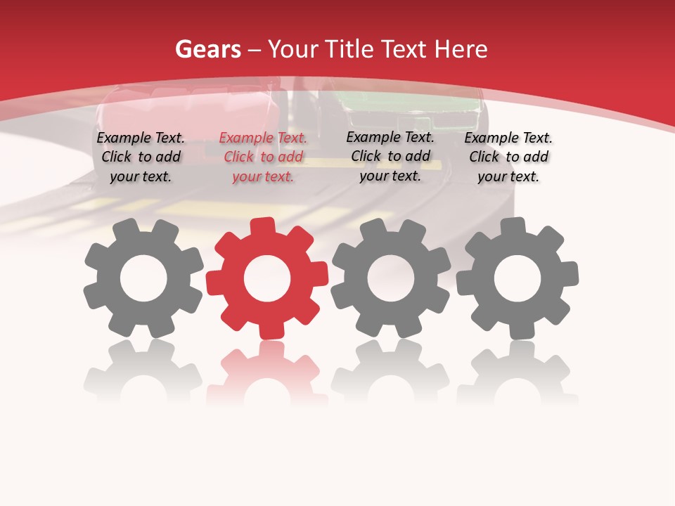 Sports Car Race Track Slot Cars PowerPoint Template