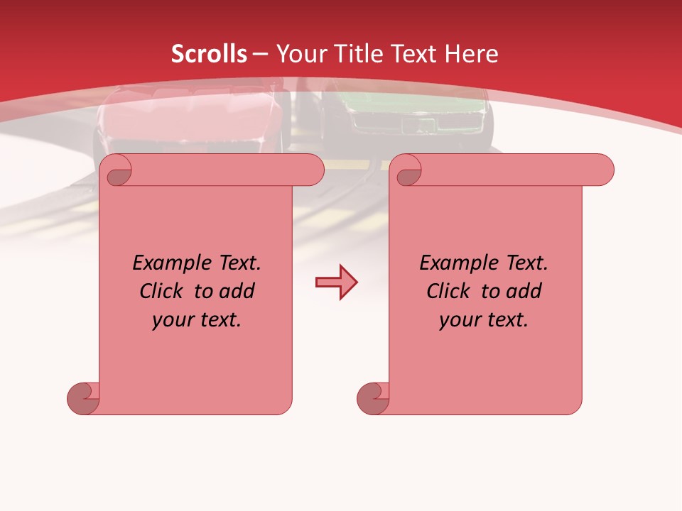 Sports Car Race Track Slot Cars PowerPoint Template