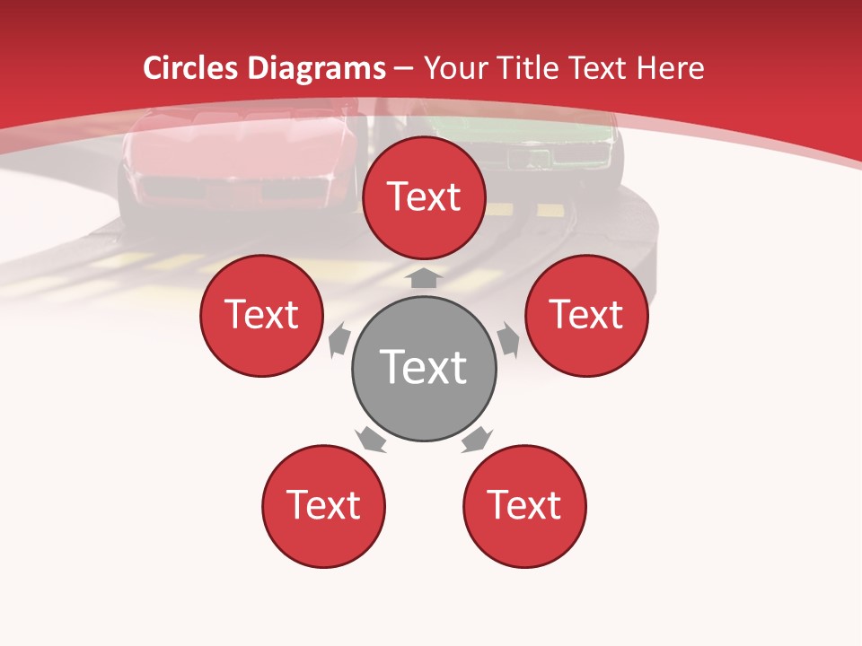 Sports Car Race Track Slot Cars PowerPoint Template