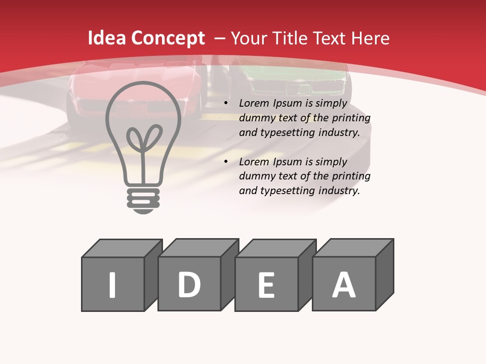 Sports Car Race Track Slot Cars PowerPoint Template