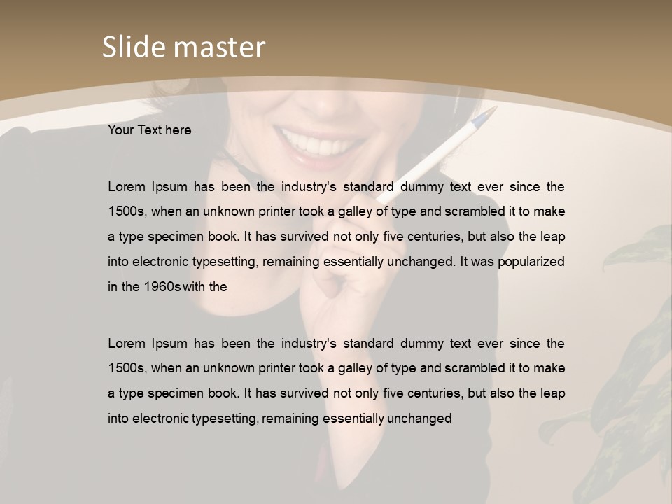 Woman Female Working PowerPoint Template