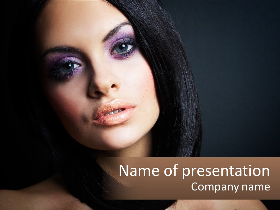 Portrait Alone Hair PowerPoint Template