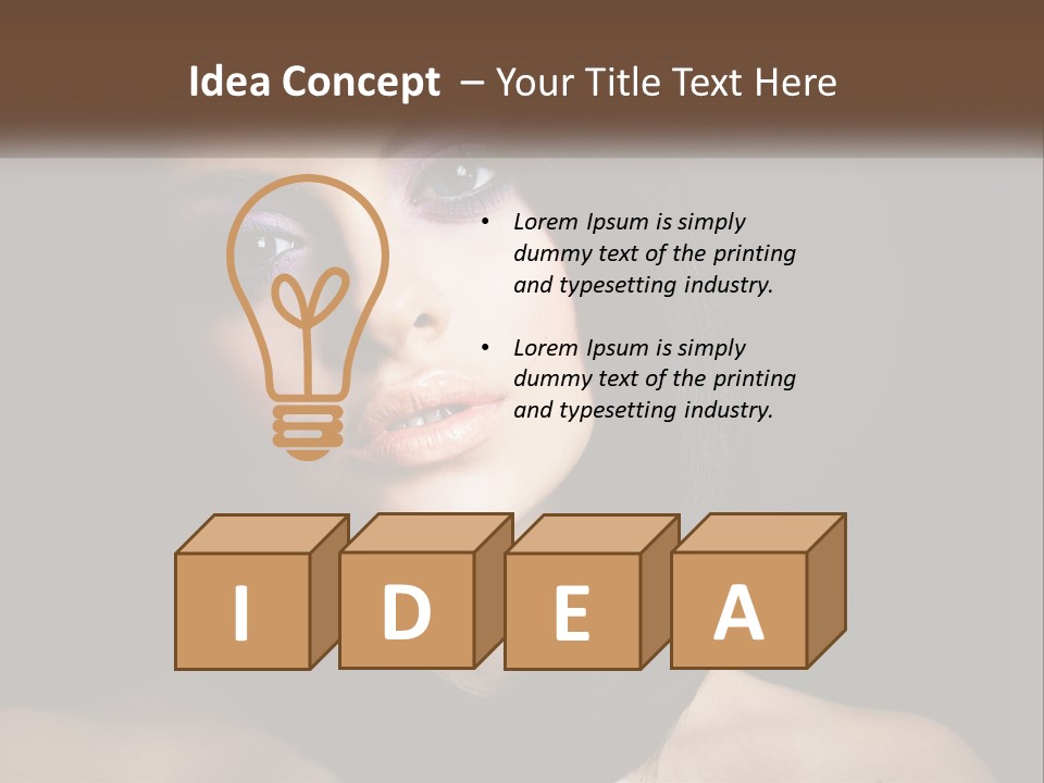 Portrait Alone Hair PowerPoint Template