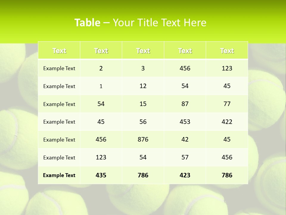 Tenis Tennis Exercise PowerPoint Template