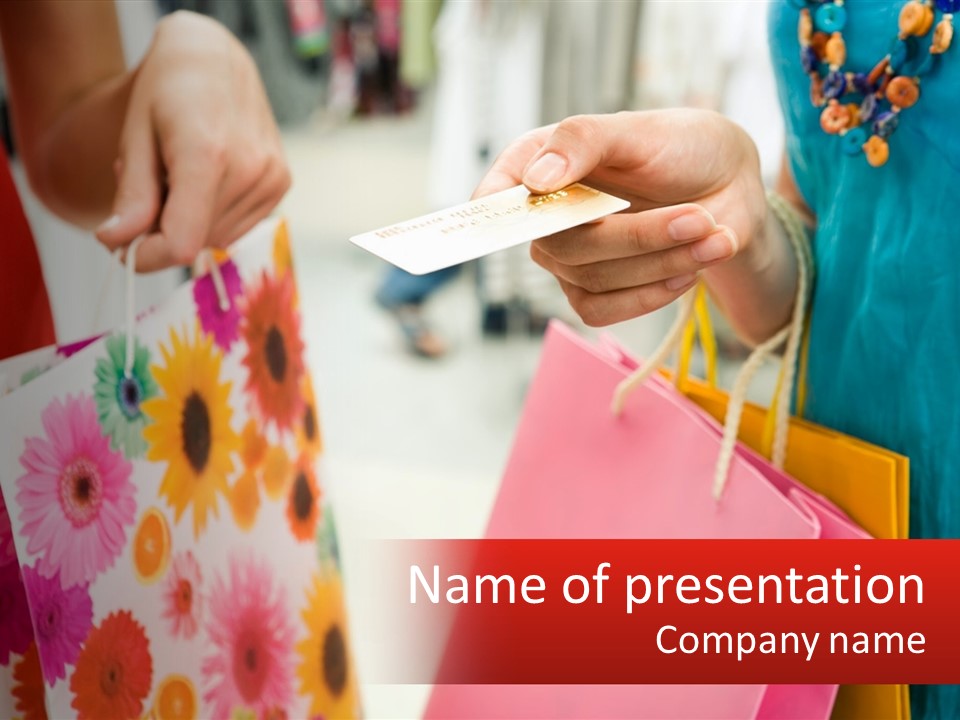 Consumer Mall Bag PowerPoint Template