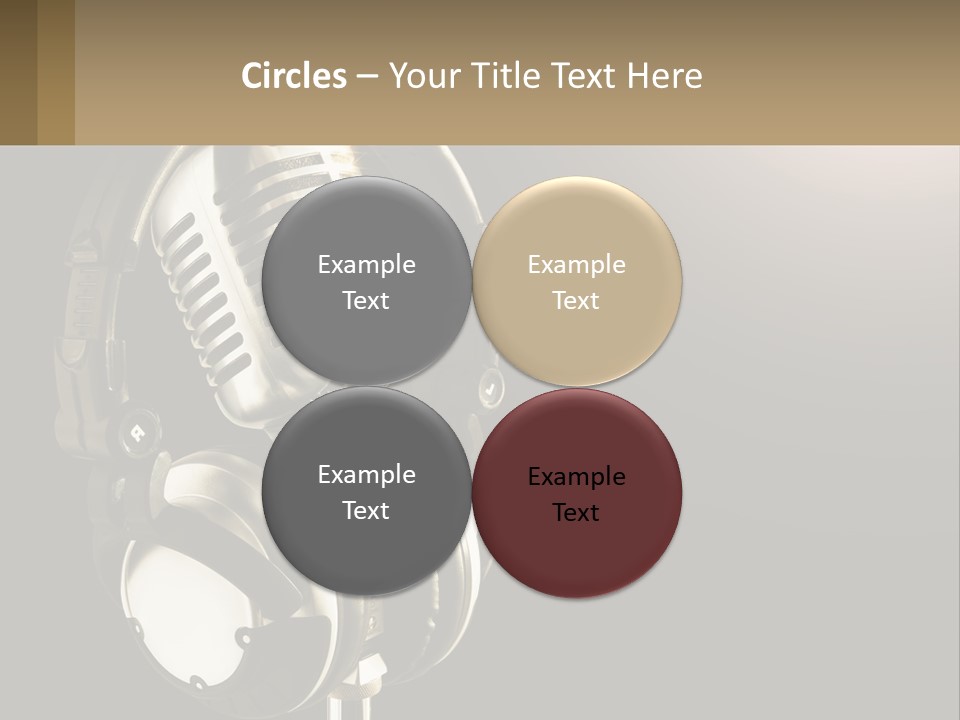 A Microphone With Headphones And A Microphone On Top Of It PowerPoint Template