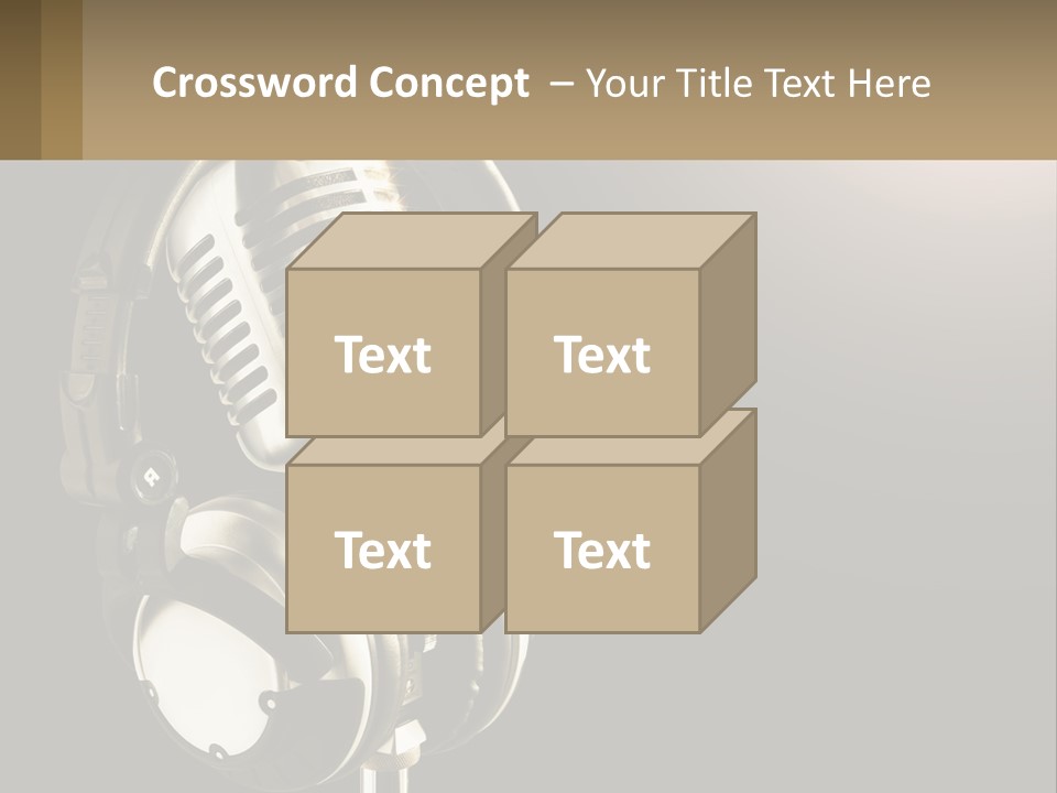 A Microphone With Headphones And A Microphone On Top Of It PowerPoint Template