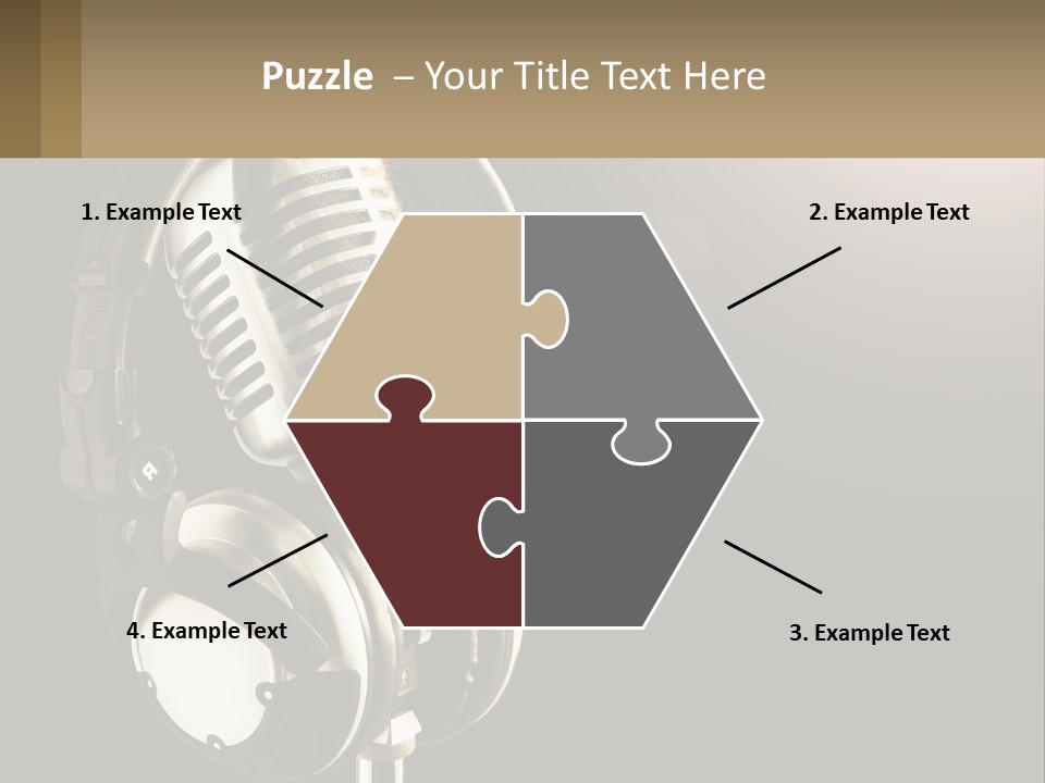 A Microphone With Headphones And A Microphone On Top Of It PowerPoint Template