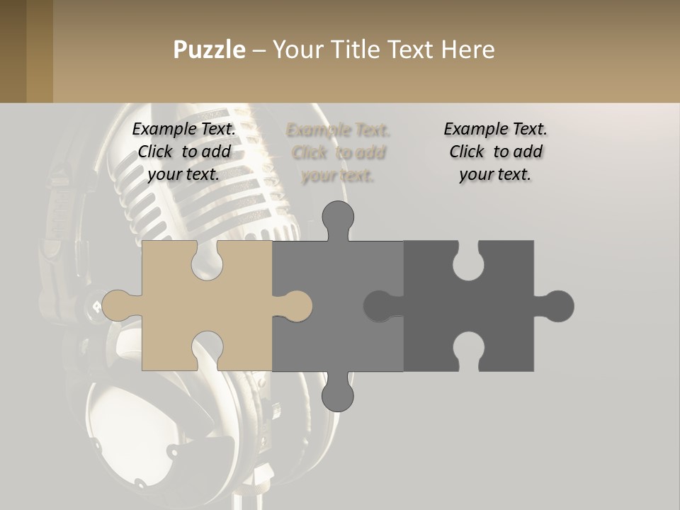 A Microphone With Headphones And A Microphone On Top Of It PowerPoint Template