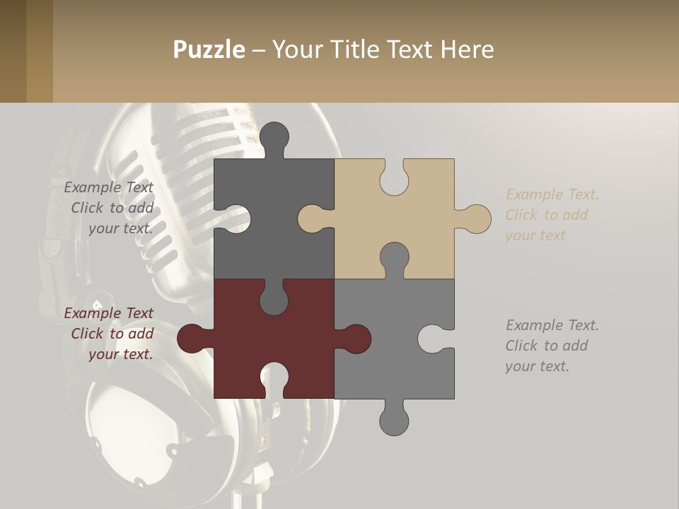 A Microphone With Headphones And A Microphone On Top Of It PowerPoint Template