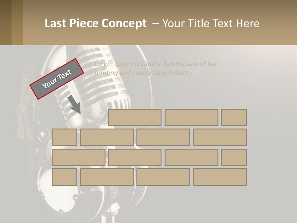 A Microphone With Headphones And A Microphone On Top Of It PowerPoint Template