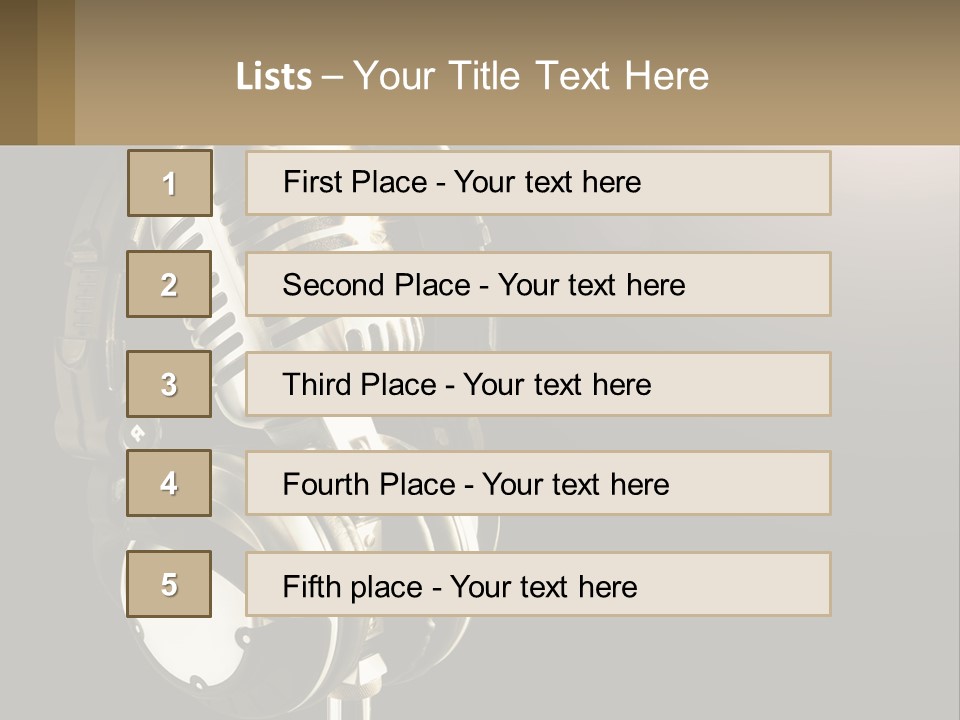 A Microphone With Headphones And A Microphone On Top Of It PowerPoint Template