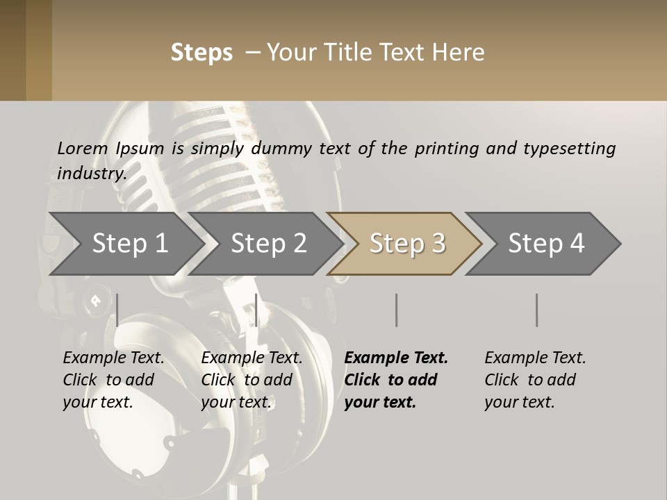 A Microphone With Headphones And A Microphone On Top Of It PowerPoint Template