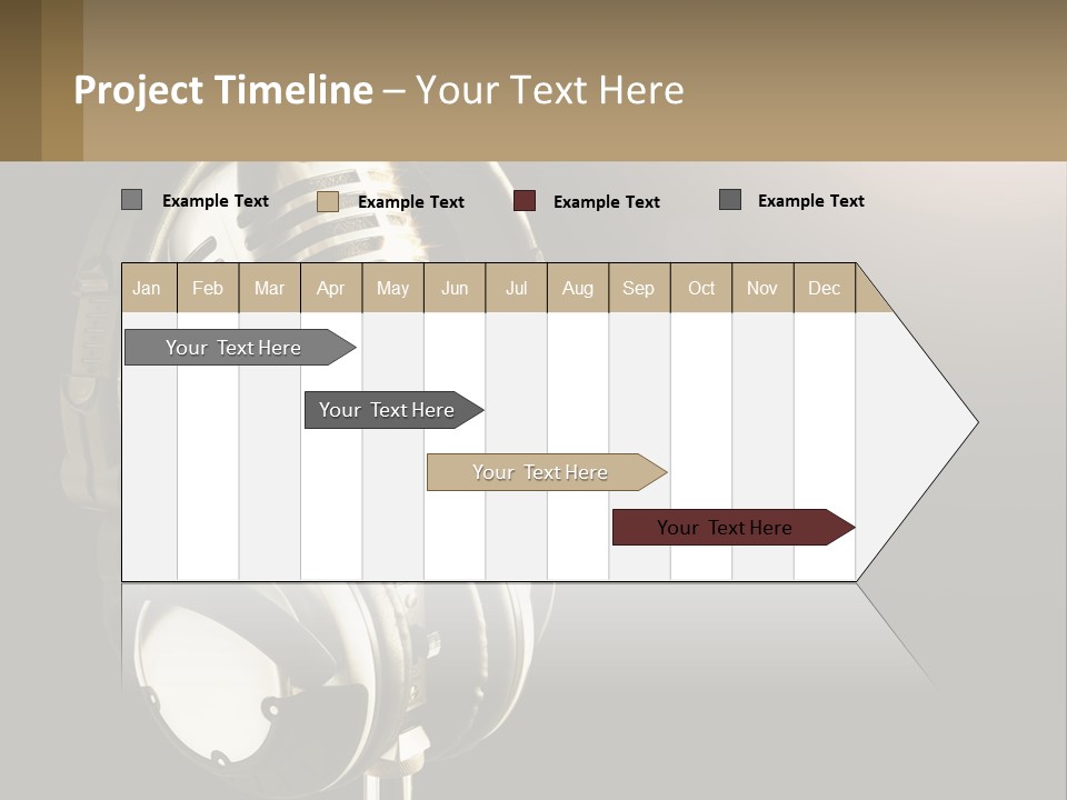 A Microphone With Headphones And A Microphone On Top Of It PowerPoint Template
