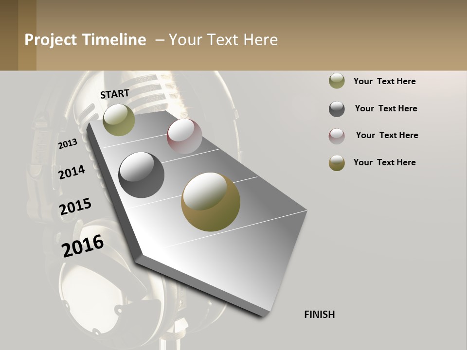 A Microphone With Headphones And A Microphone On Top Of It PowerPoint Template