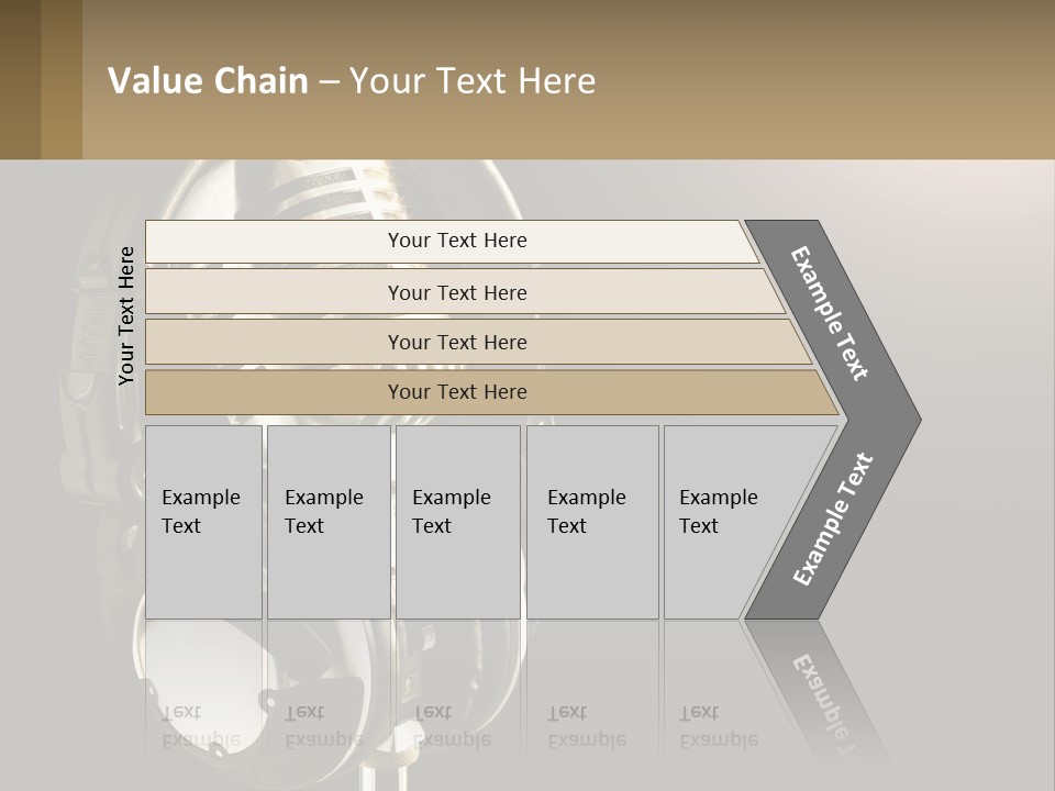 A Microphone With Headphones And A Microphone On Top Of It PowerPoint Template
