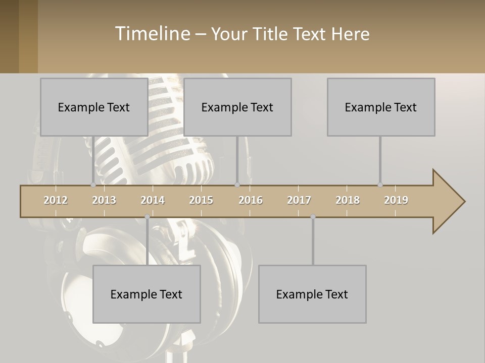 A Microphone With Headphones And A Microphone On Top Of It PowerPoint Template
