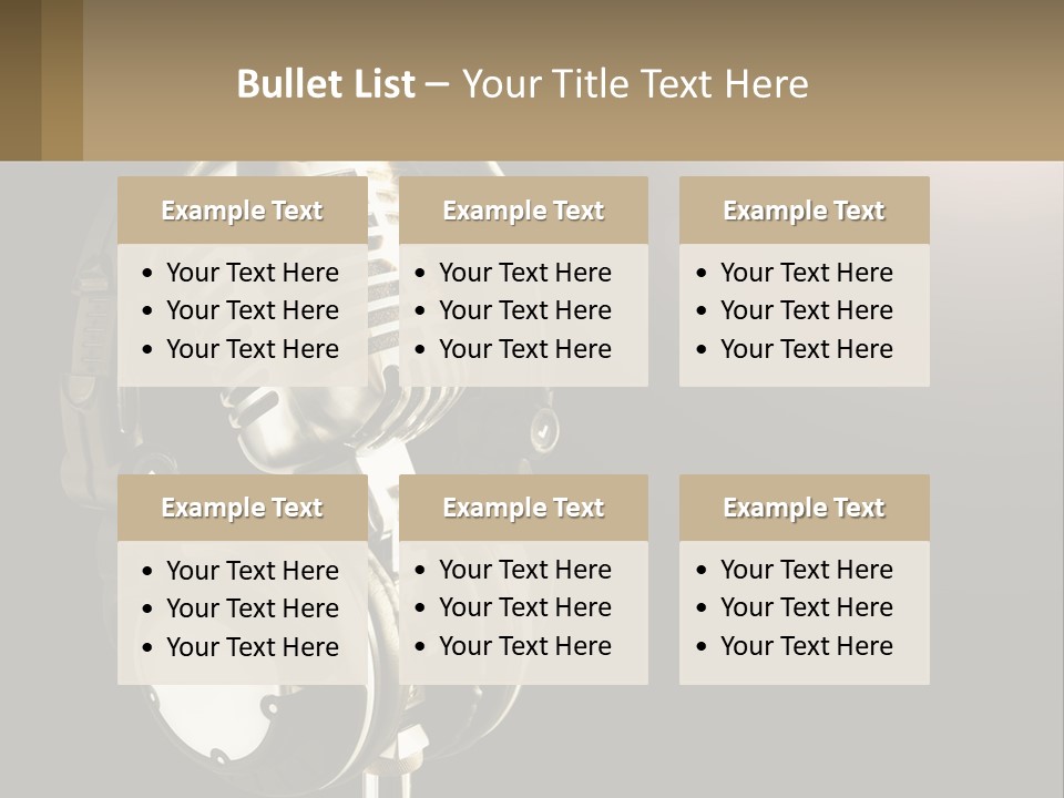 A Microphone With Headphones And A Microphone On Top Of It PowerPoint Template