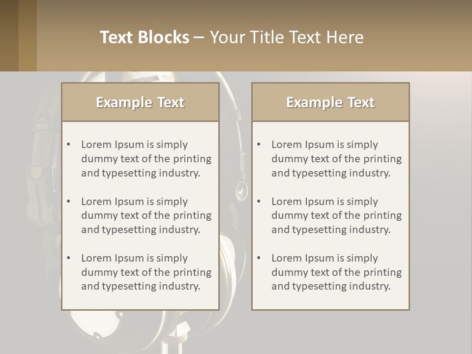 A Microphone With Headphones And A Microphone On Top Of It PowerPoint Template