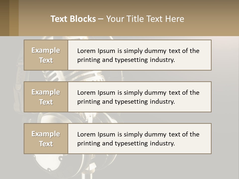 A Microphone With Headphones And A Microphone On Top Of It PowerPoint Template