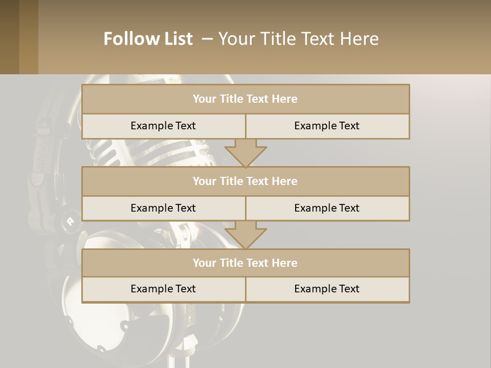 A Microphone With Headphones And A Microphone On Top Of It PowerPoint Template