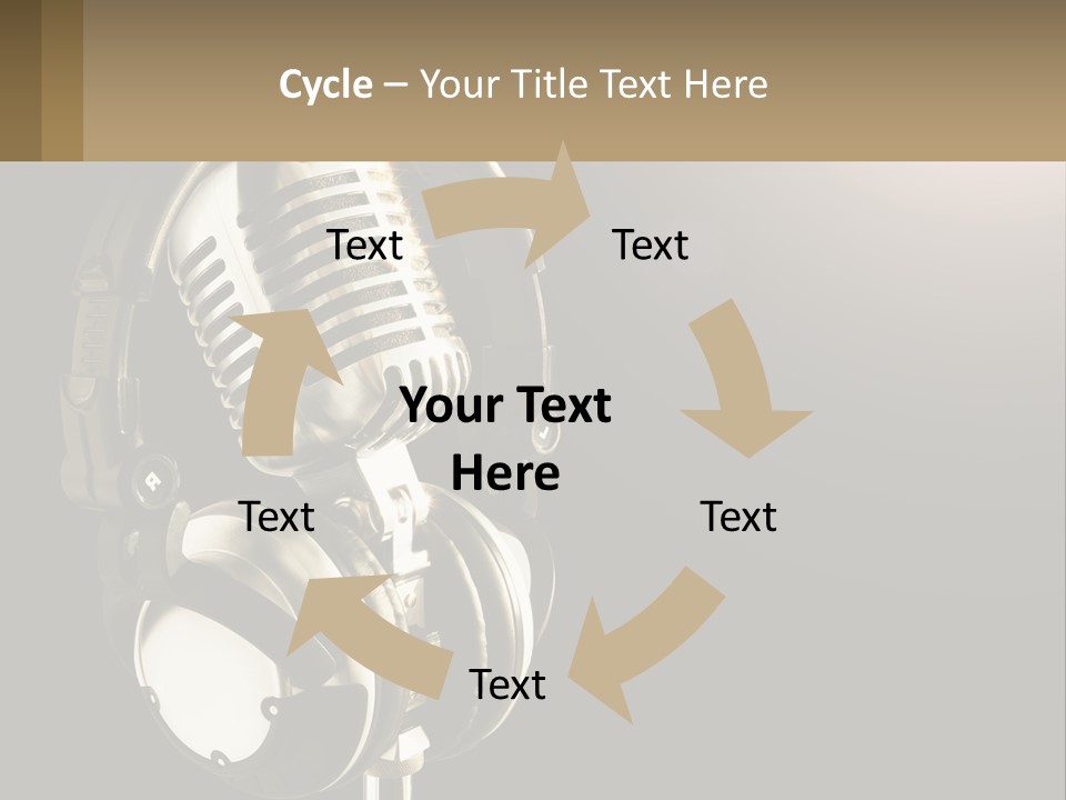 A Microphone With Headphones And A Microphone On Top Of It PowerPoint Template