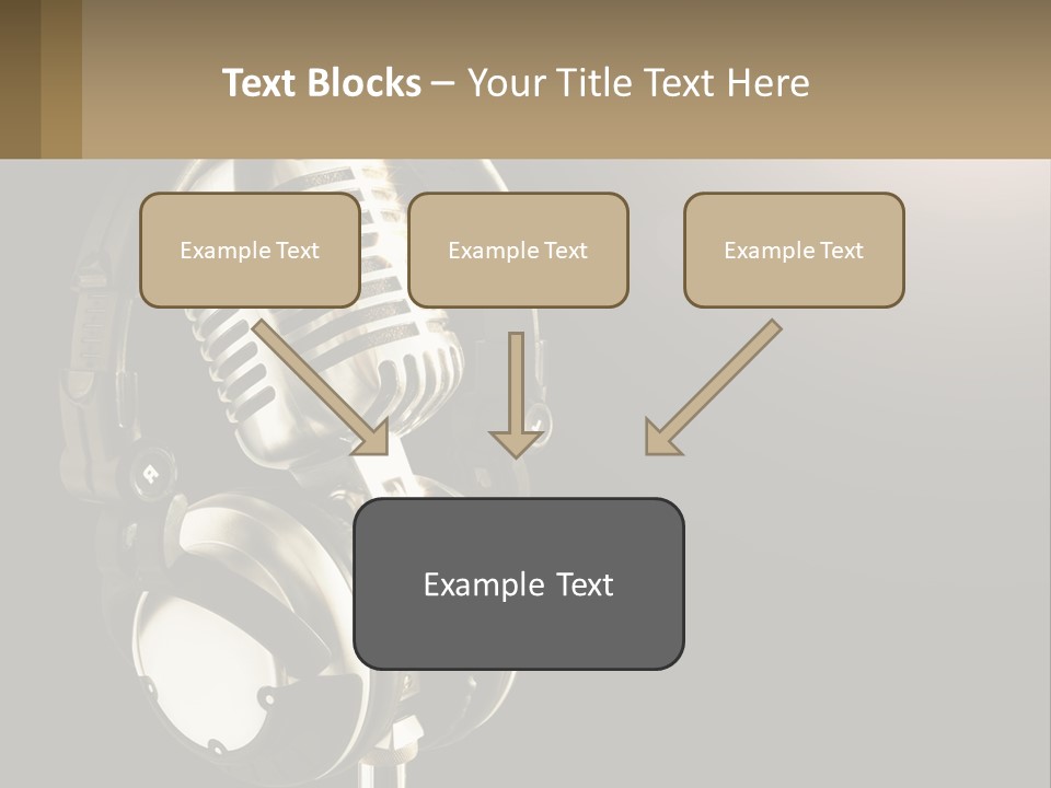 A Microphone With Headphones And A Microphone On Top Of It PowerPoint Template