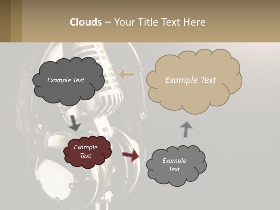 A Microphone With Headphones And A Microphone On Top Of It PowerPoint Template