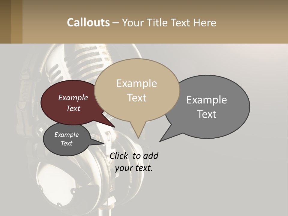 A Microphone With Headphones And A Microphone On Top Of It PowerPoint Template