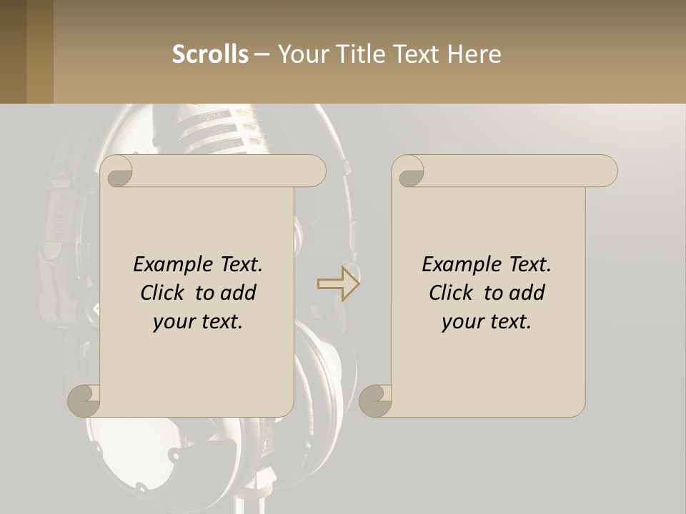 A Microphone With Headphones And A Microphone On Top Of It PowerPoint Template