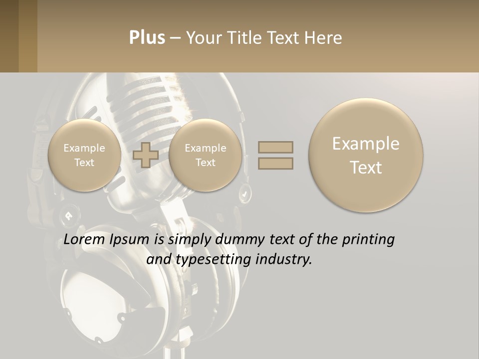 A Microphone With Headphones And A Microphone On Top Of It PowerPoint Template
