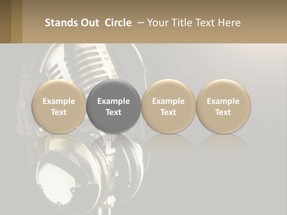 A Microphone With Headphones And A Microphone On Top Of It PowerPoint Template