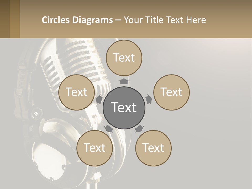 A Microphone With Headphones And A Microphone On Top Of It PowerPoint Template