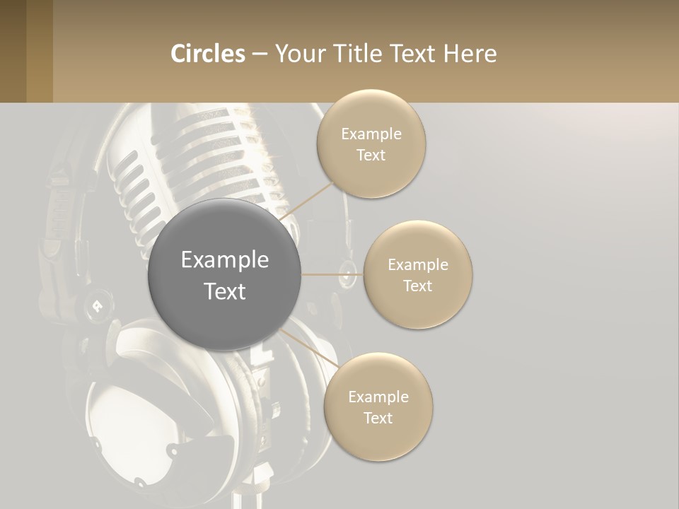 A Microphone With Headphones And A Microphone On Top Of It PowerPoint Template
