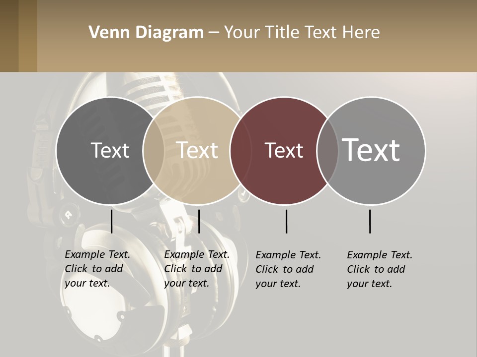 A Microphone With Headphones And A Microphone On Top Of It PowerPoint Template