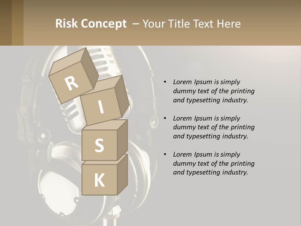 A Microphone With Headphones And A Microphone On Top Of It PowerPoint Template