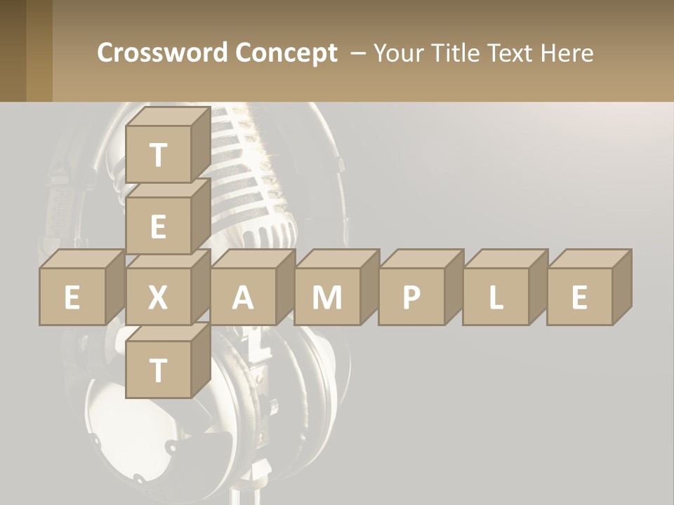 A Microphone With Headphones And A Microphone On Top Of It PowerPoint Template