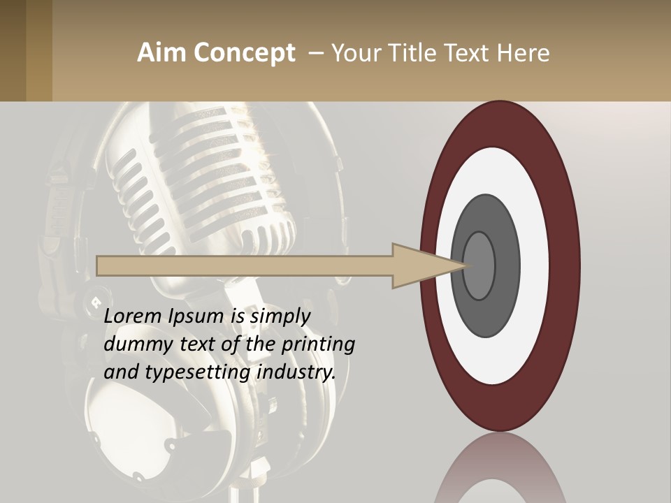 A Microphone With Headphones And A Microphone On Top Of It PowerPoint Template