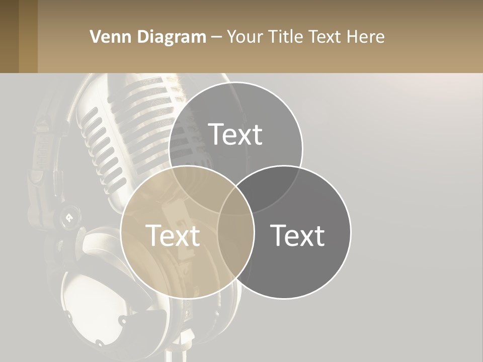 A Microphone With Headphones And A Microphone On Top Of It PowerPoint Template