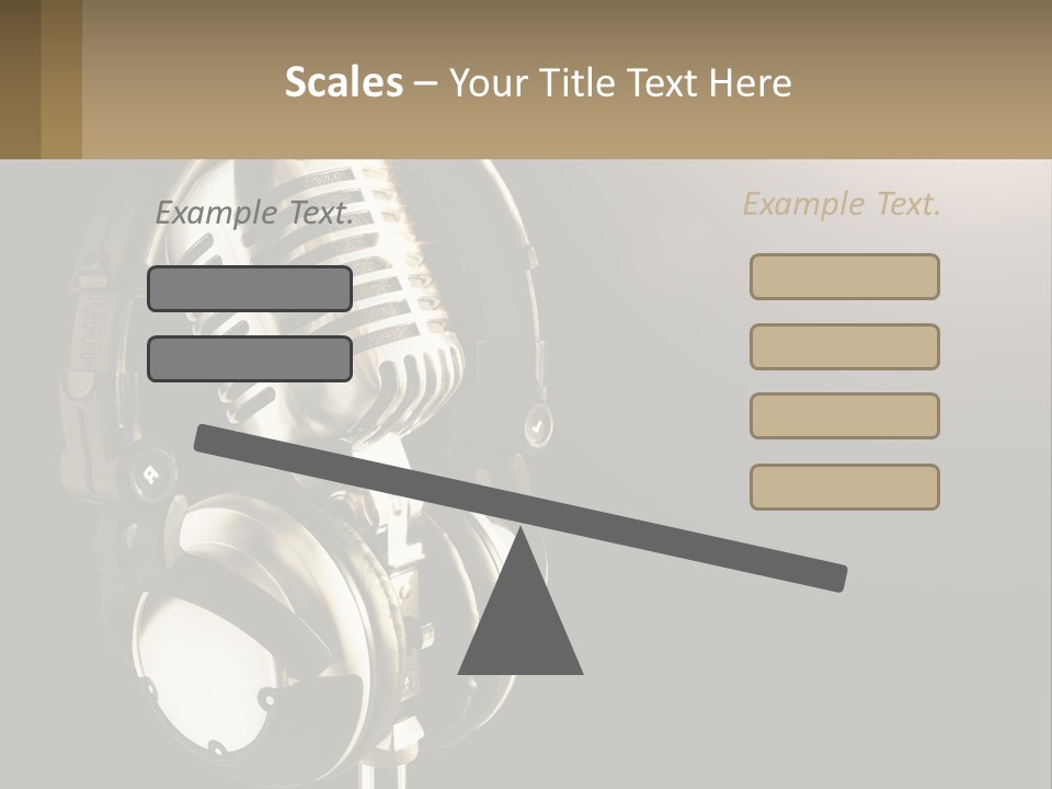 A Microphone With Headphones And A Microphone On Top Of It PowerPoint Template
