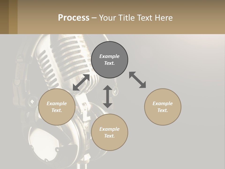 A Microphone With Headphones And A Microphone On Top Of It PowerPoint Template