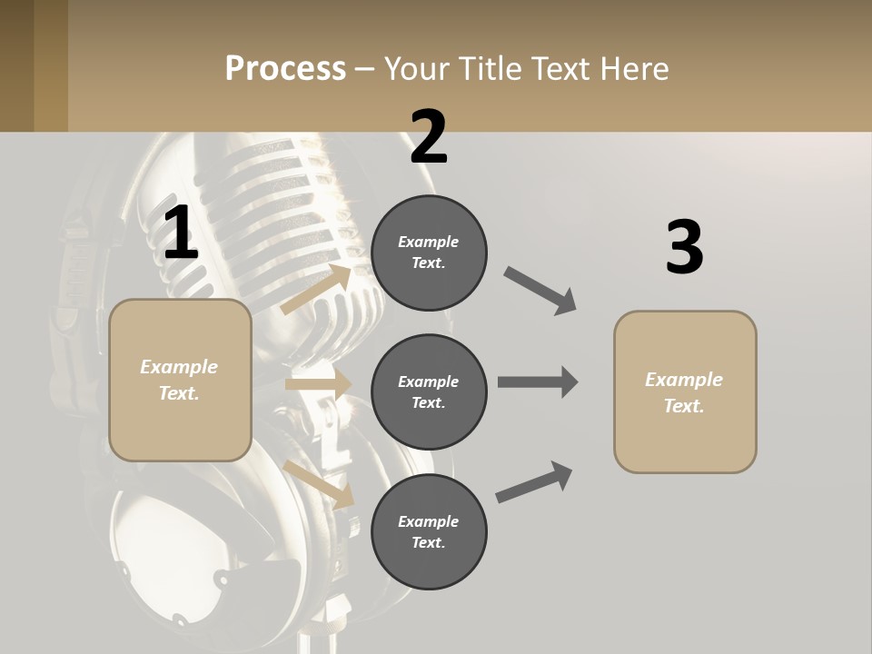 A Microphone With Headphones And A Microphone On Top Of It PowerPoint Template