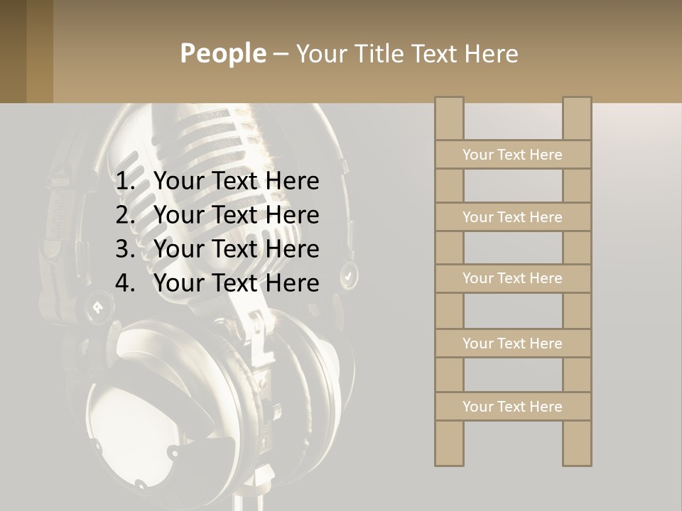 A Microphone With Headphones And A Microphone On Top Of It PowerPoint Template