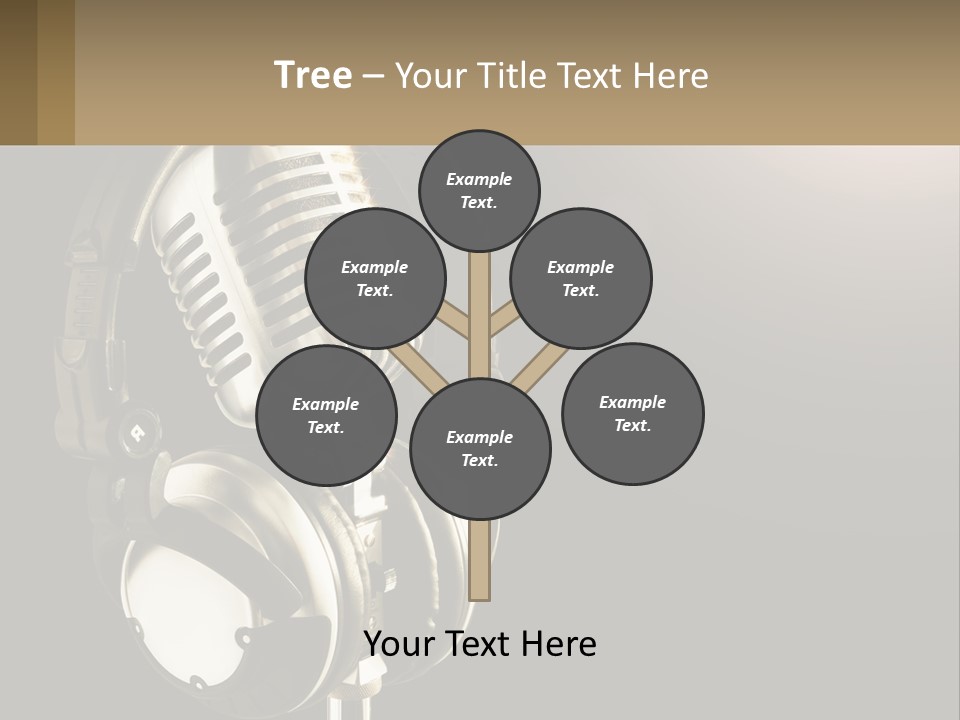 A Microphone With Headphones And A Microphone On Top Of It PowerPoint Template