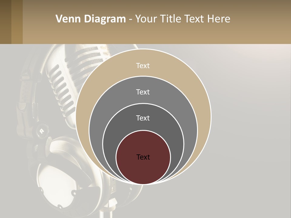 A Microphone With Headphones And A Microphone On Top Of It PowerPoint Template
