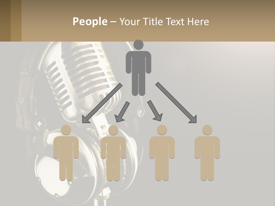 A Microphone With Headphones And A Microphone On Top Of It PowerPoint Template