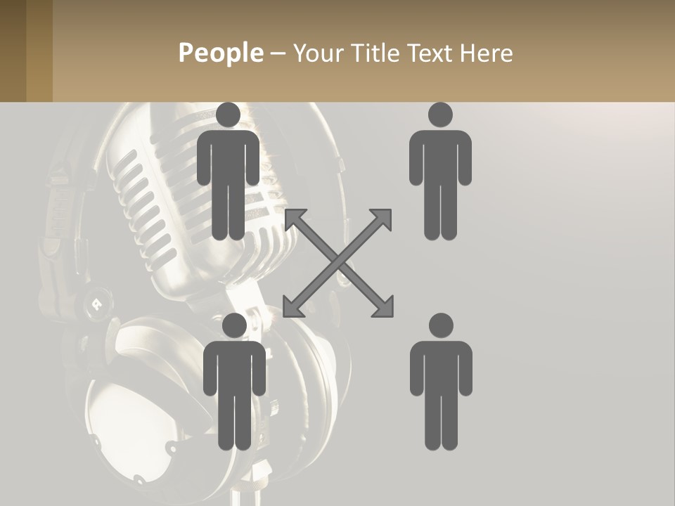 A Microphone With Headphones And A Microphone On Top Of It PowerPoint Template